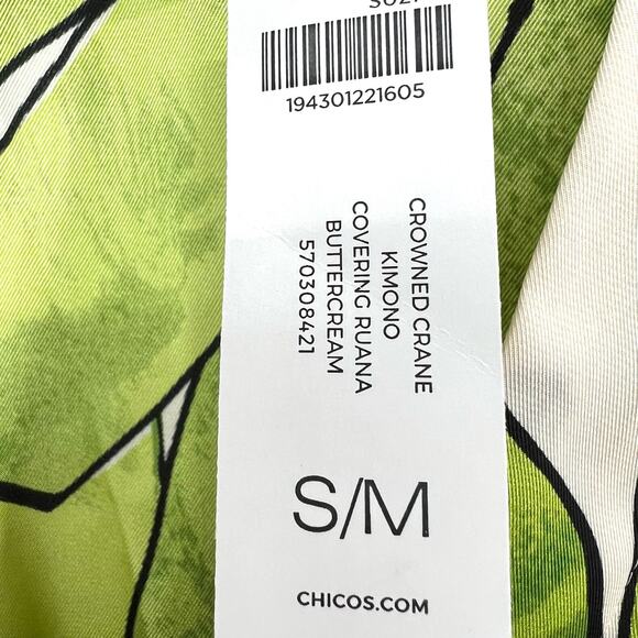 NEW NWT $99 CHICO'S Medium 0/1 Tropical Wearable Art Kimono Shirt Top Beach - Picture 3 of 9